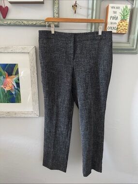 Ann Taylor Factory Gray Classic Straight Textured Dress Pants